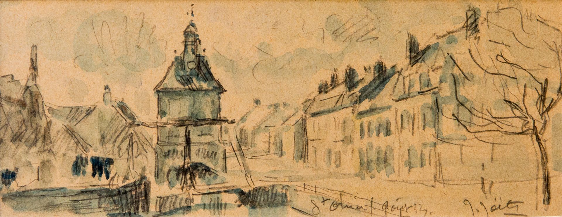 Null Jules JOËTS (1884-1959)

Paysage au clocher 

Mine de plomb et lavis sur pa&hellip;