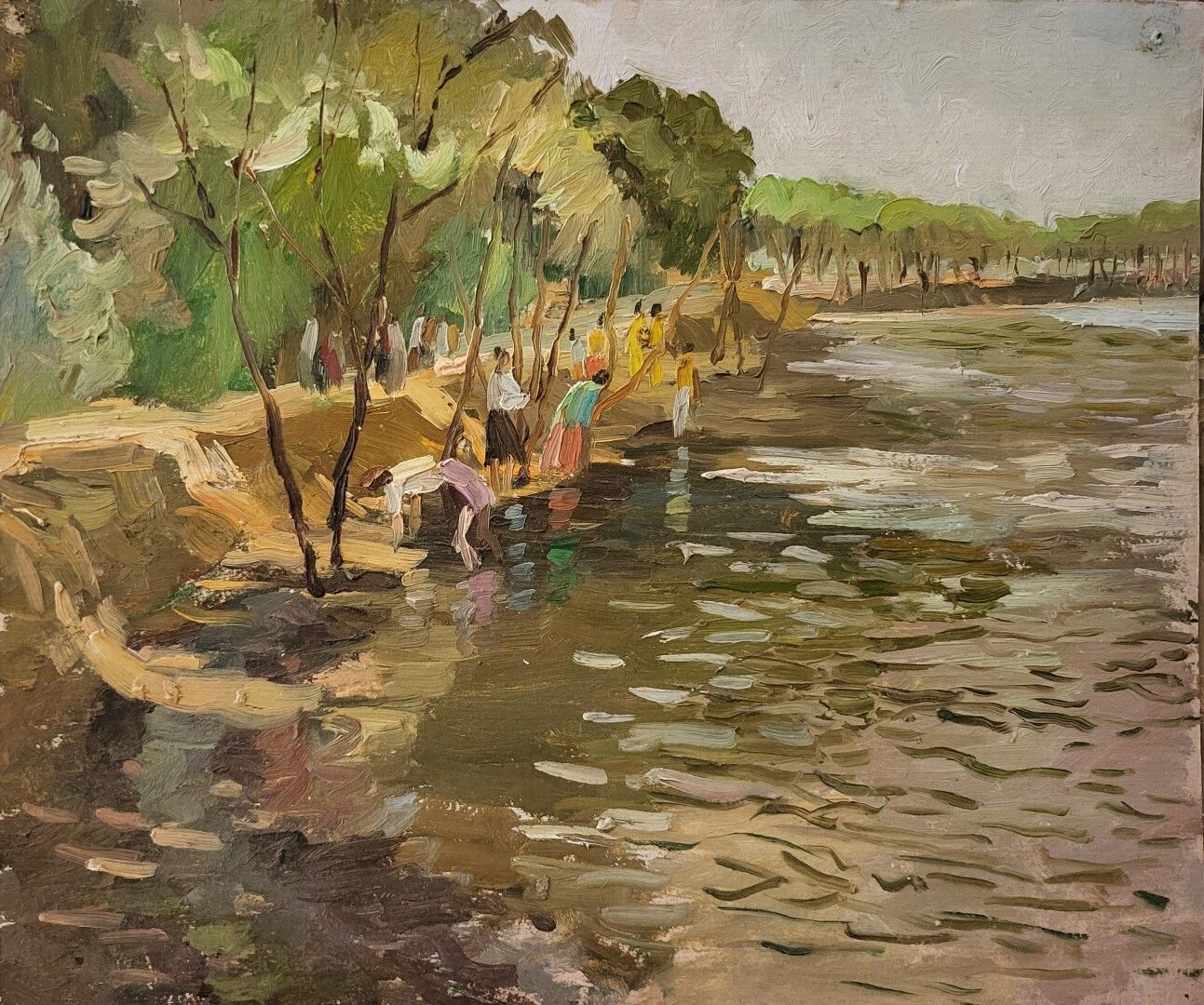 Null 
PING Chen (1962)




Washerwomen by the river 




Oil on board signed low&hellip;