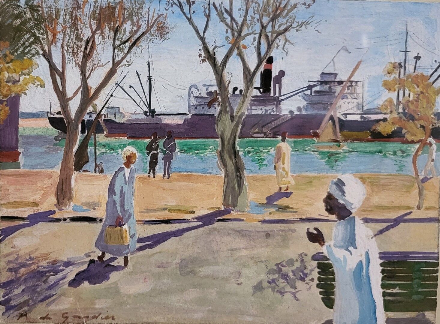 Null 拉乌尔-杜-加迪尔 (1871-1952)

港口

纸上水彩画，左下角有签名

11 x 15,5 cm