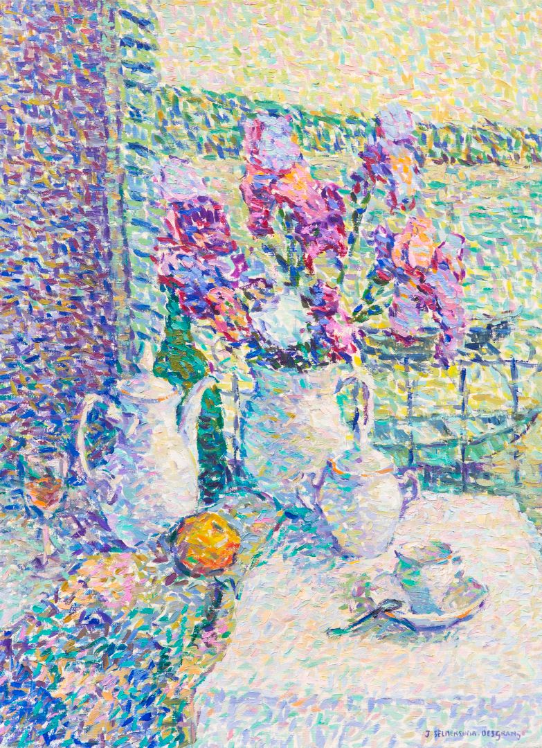 Null 让娜-塞尔默斯海姆-德斯冈斯(Jeanne SELMERSHEIM-DESGRANGES) (1877-1958)

早餐

布面油画，右下角有签名
&hellip;