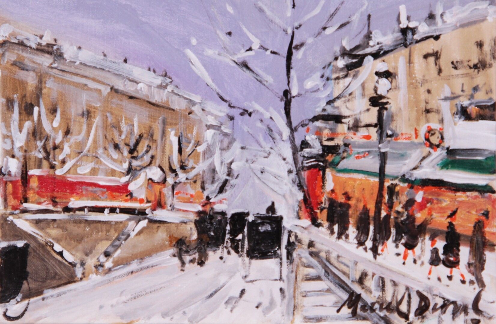 Null Marcel DUVAL (1890- 1985)

The Grand Boulevards under the snow 

Oil on can&hellip;