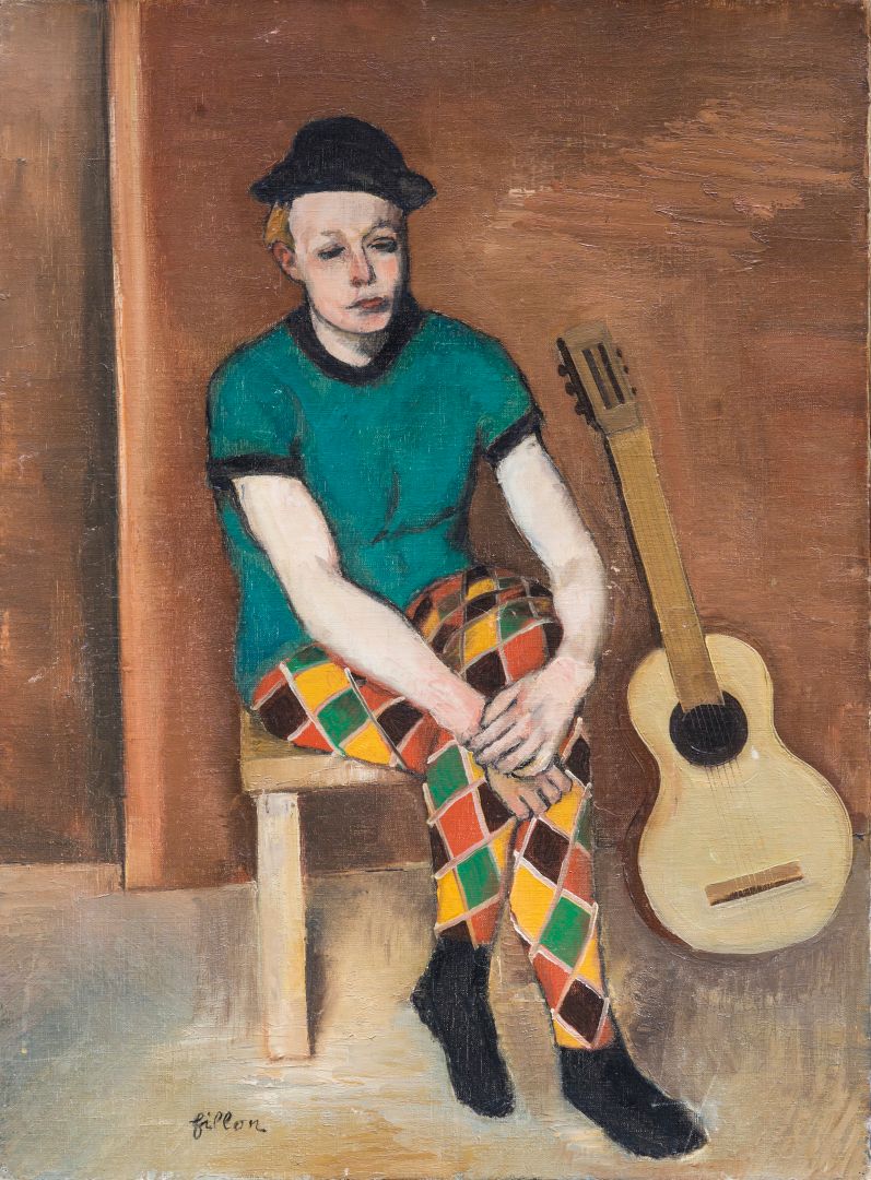 Null 阿瑟-菲隆(1900-1974)

悲伤的小丑

布面油画，左下角有签名

81 x 60 cm - 31.89 x 23.62 in.



布面油&hellip;