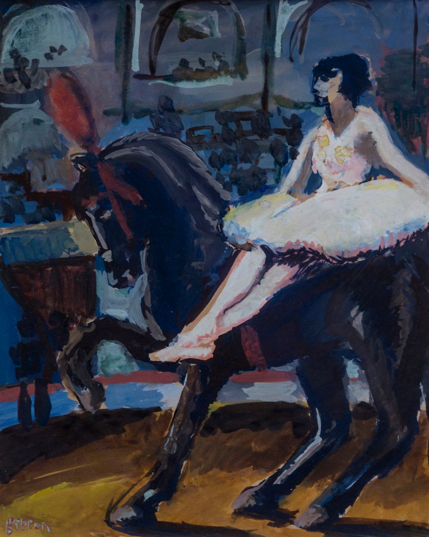 Null Arthur FILLON (1900-1974)

Ballerina auf ihrem Pferd 

Gouache und Aquarell&hellip;