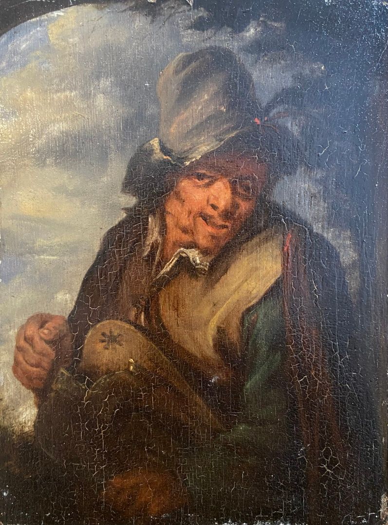 Null 18世纪的荷兰学校 
强奸犯 
板上油彩 
20 x 15厘米 
镀金木框
