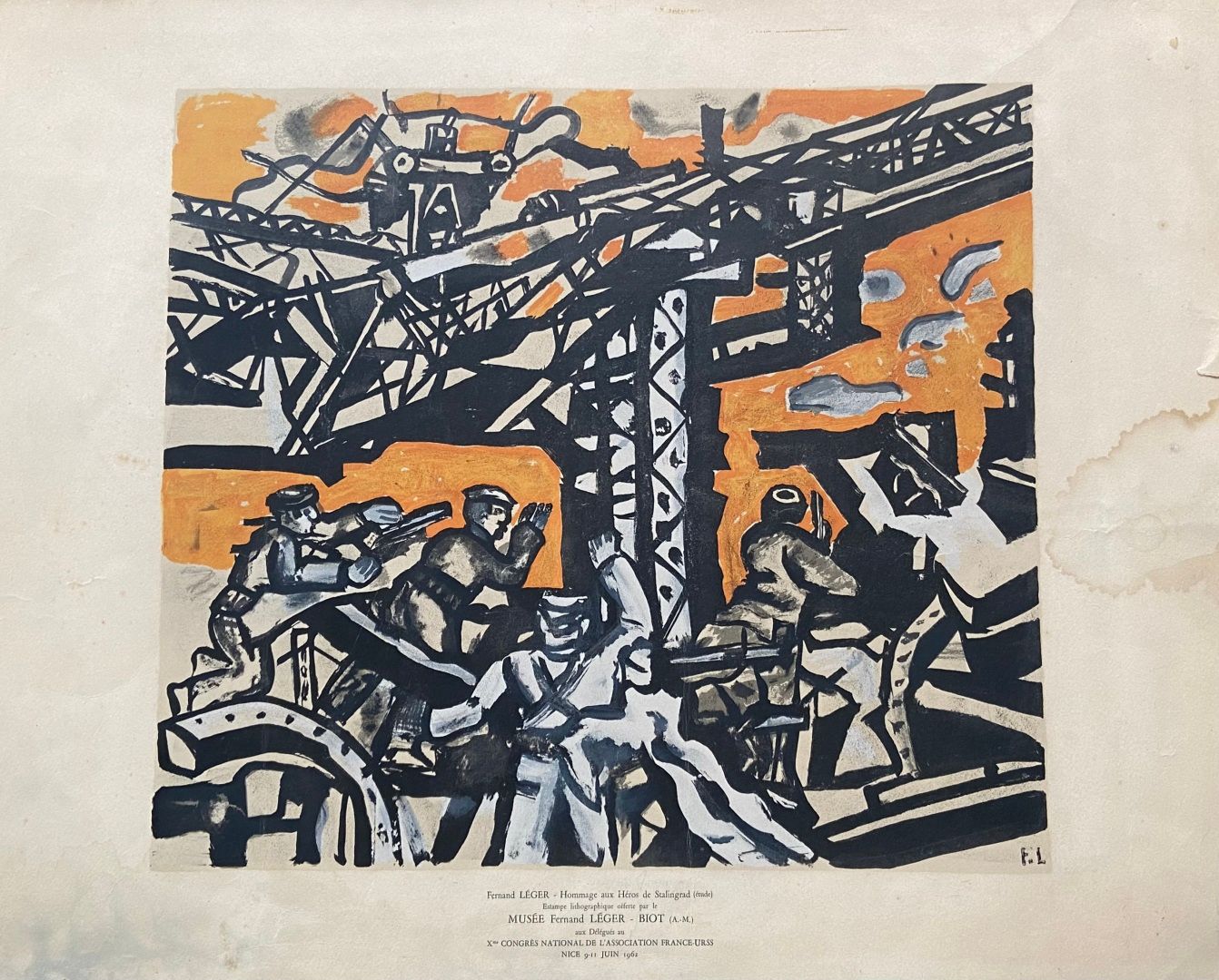 Null Fernand LEGER (1881-1955) 
Hommage an die Helden von Stalingrad 
Lithograph&hellip;