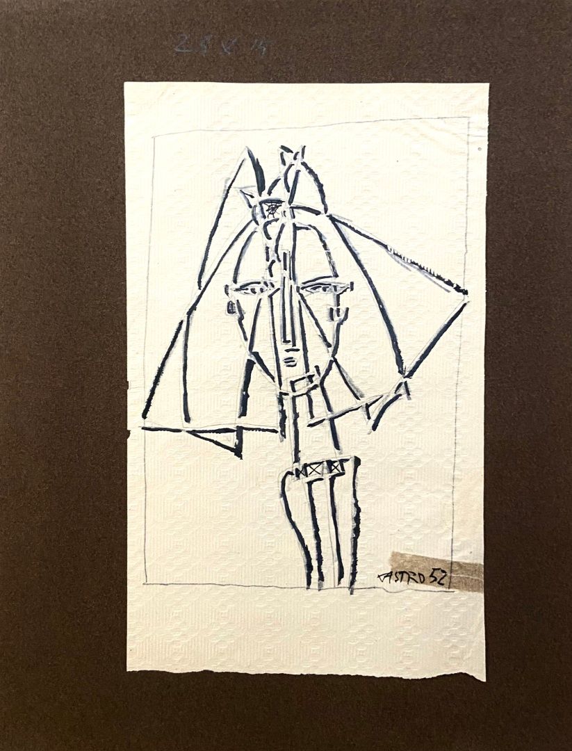 Null Sergio DE CASTRO (1922-2012)
Figure - 1952
Graphite and felt pen on paper 
&hellip;