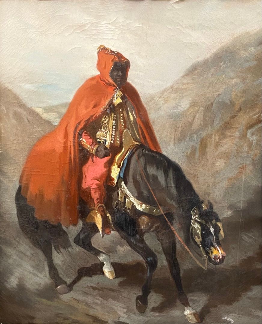 Null School of Alfred DE DREUX (1810-1860)
Oriental rider on horseback 
Oil on c&hellip;