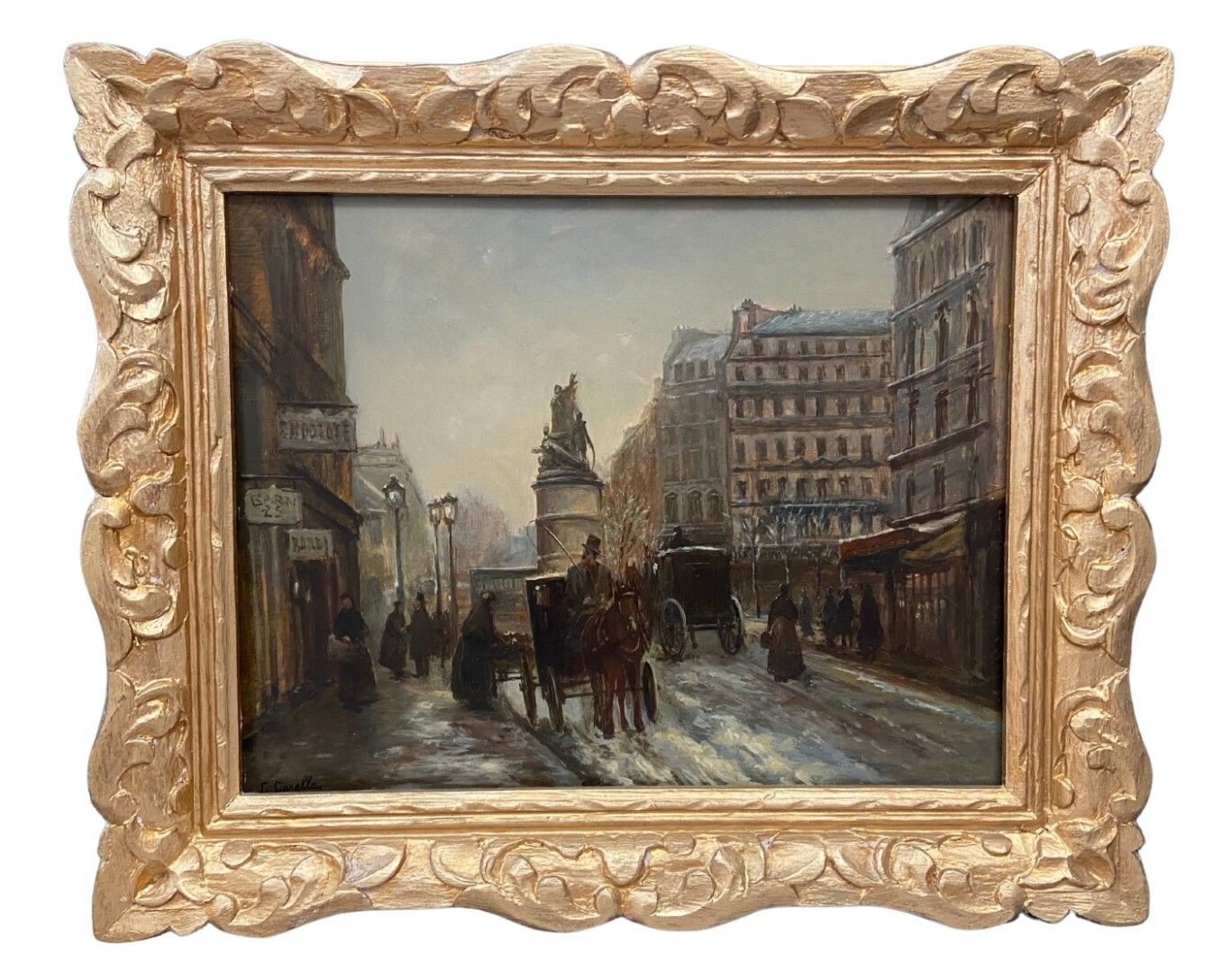 Null Georges GARELLE (XXth)
Place de Clichy 
Oil on canvas 
Signed lower right 
&hellip;