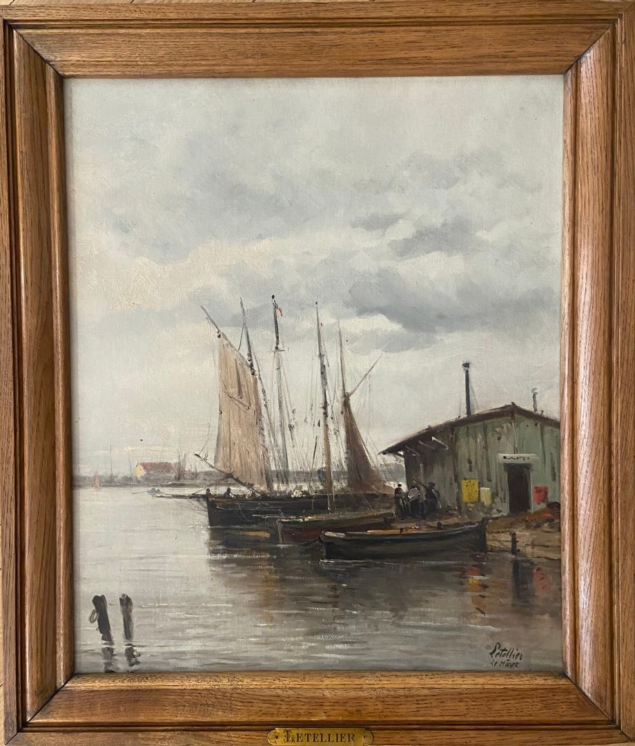 Null Hector LETELLIER (?-1954)
Le Havre 
Oil on canvas 
Signed lower right 
65 x&hellip;