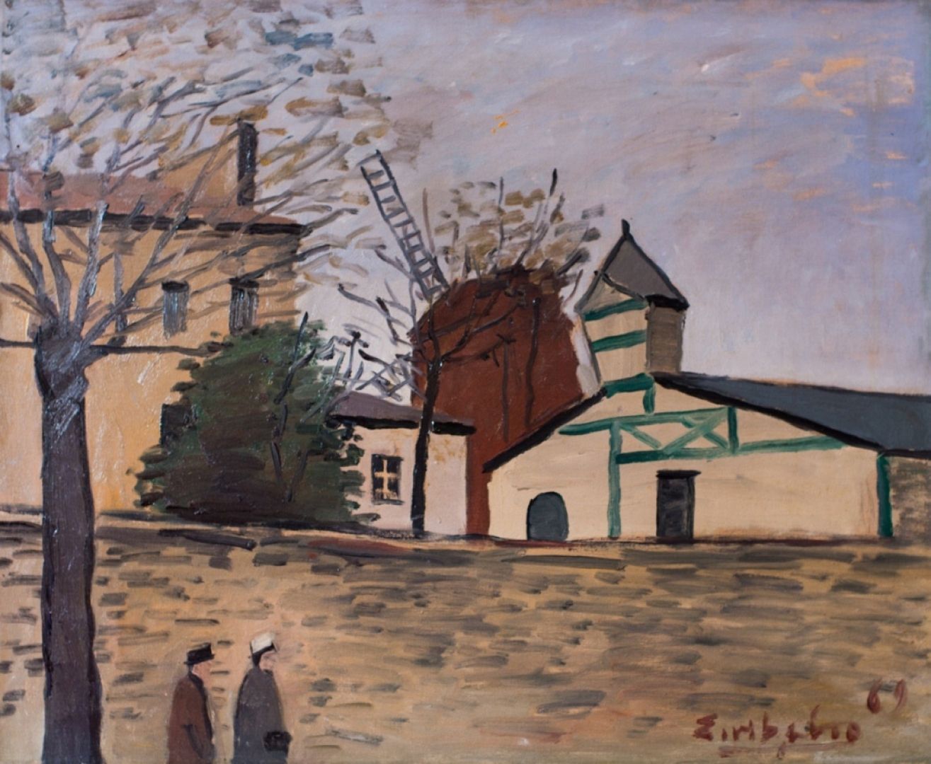 Null Edgardo RIBEIRO (1921-2005)
Le Moulin - 1969 
Huile sur toile 
Signée en ba&hellip;