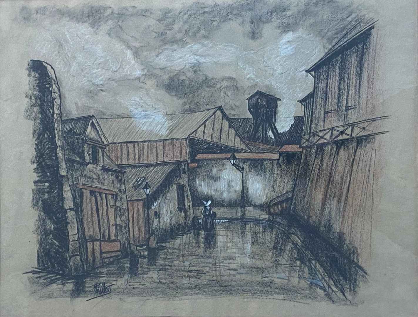Null Pascal LAURENT (XXth)
The docks 
Pastel on paper 
Signed lower left 
49 x 6&hellip;