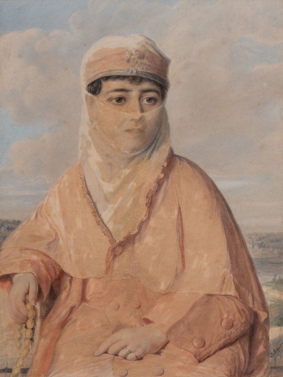 Luigi ACQUARONE (1800-1896) 穿粉红色衣服的土耳其女人
纸上水彩画
右下方有铅笔签名
47 x 35.5 厘米