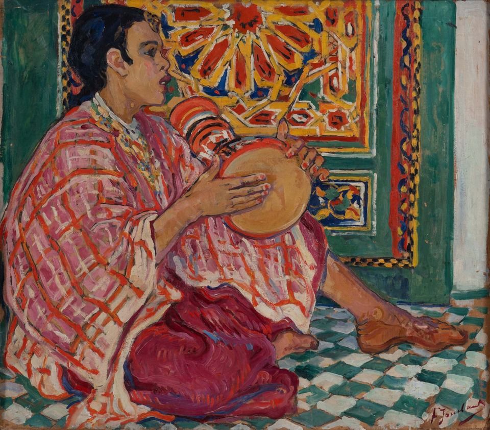 Adrienne Lucie JOUCLARD (1882-1972) Darbouka spielende Musikerin in Tunis
Öl auf&hellip;