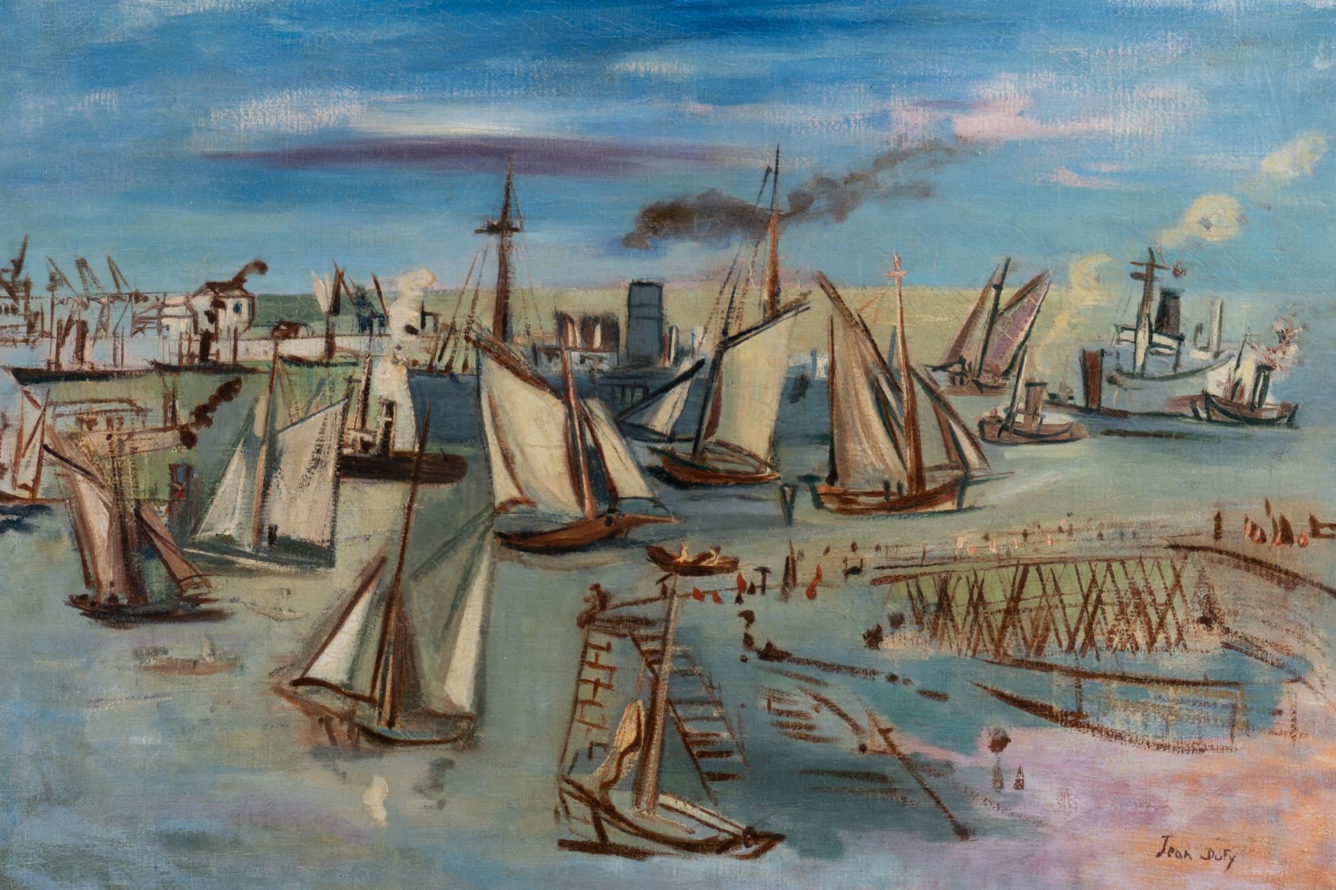Jean DUFY (1888-1964) Le Bassin de la Manche au Havre
Huile sur toile
Signée en &hellip;