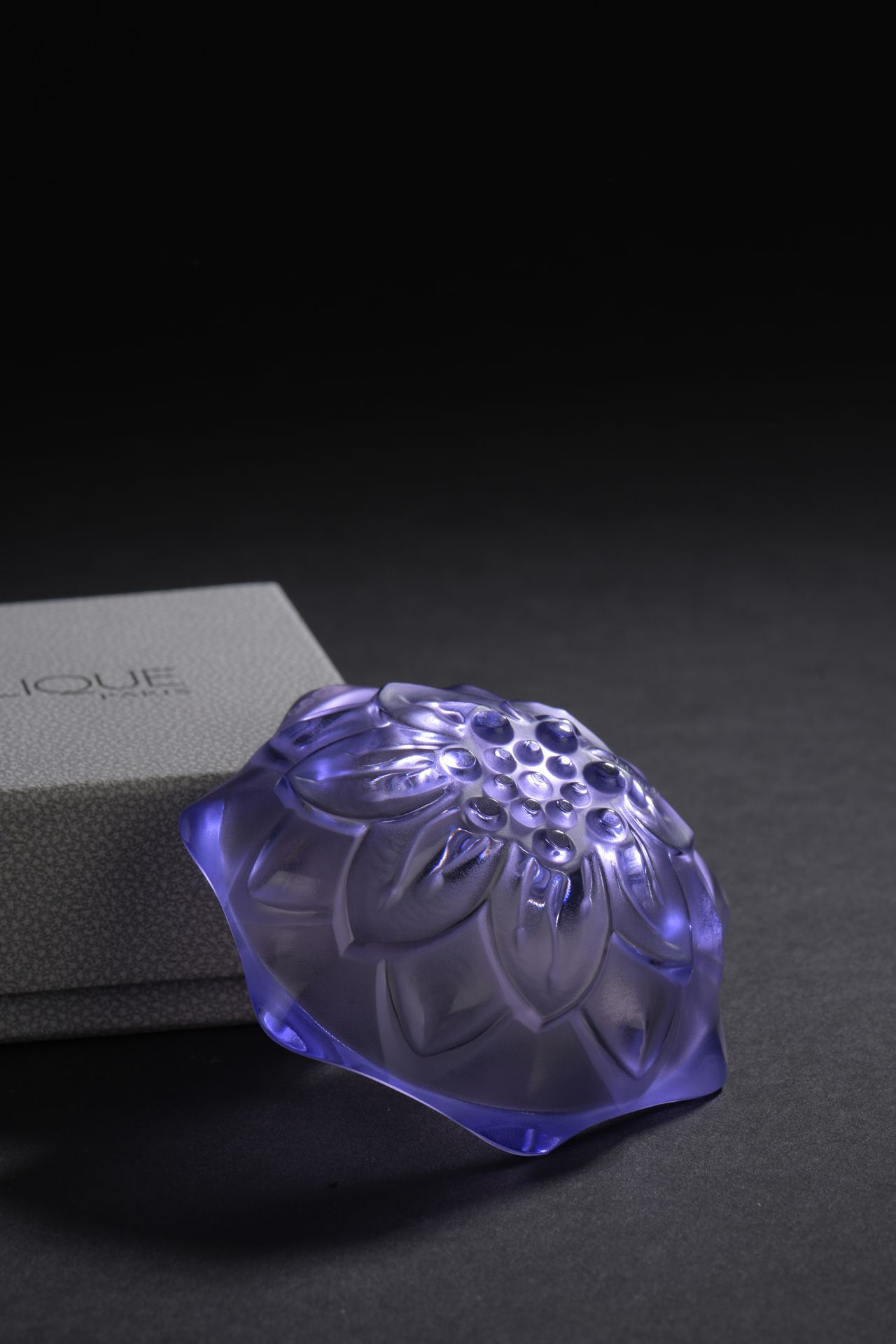 Null LALIQUE France

Coupelle en cristal pressé moulé teinté violet à motifs de &hellip;