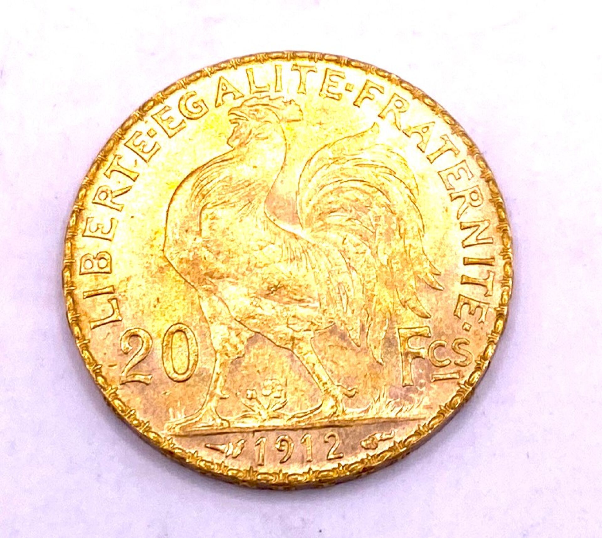 Null 法国 - 20 法郎 Marianne au Coq 1912 年法兰西共和国黄金硬币 - 直径：21 毫米 - 总重：约 6.43 克 - 金币和珠&hellip;