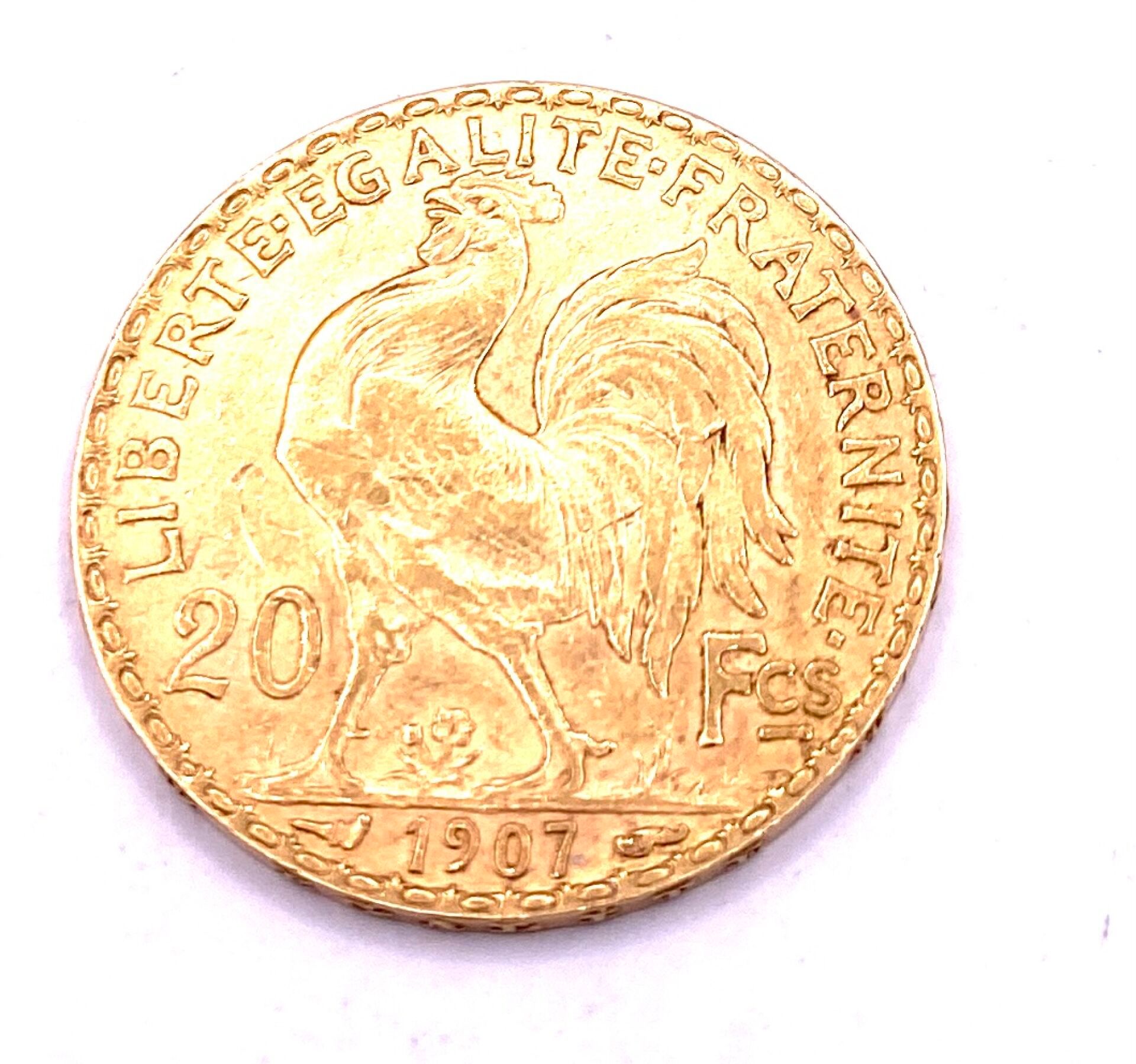 Null France - 20 franc Marianne au coq République Française coin in yellow gold &hellip;