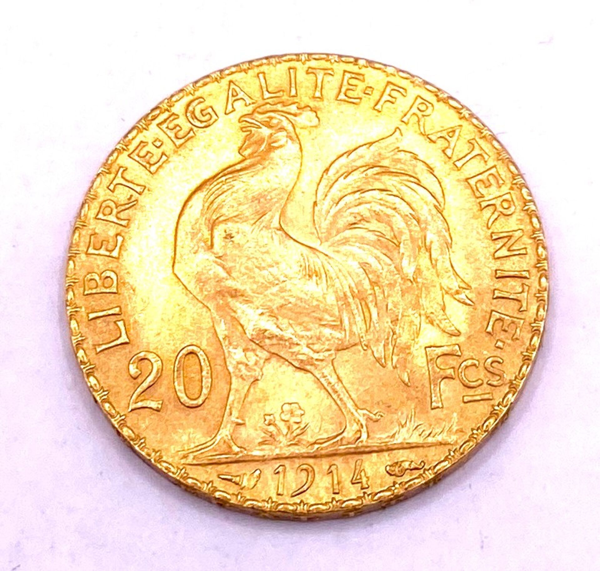 Null 法国 - 20 法郎 Marianne au Coq 1914 年法兰西共和国黄金硬币 - 直径：21 毫米 - 总重：约 6.44 克 - 金币和珠&hellip;