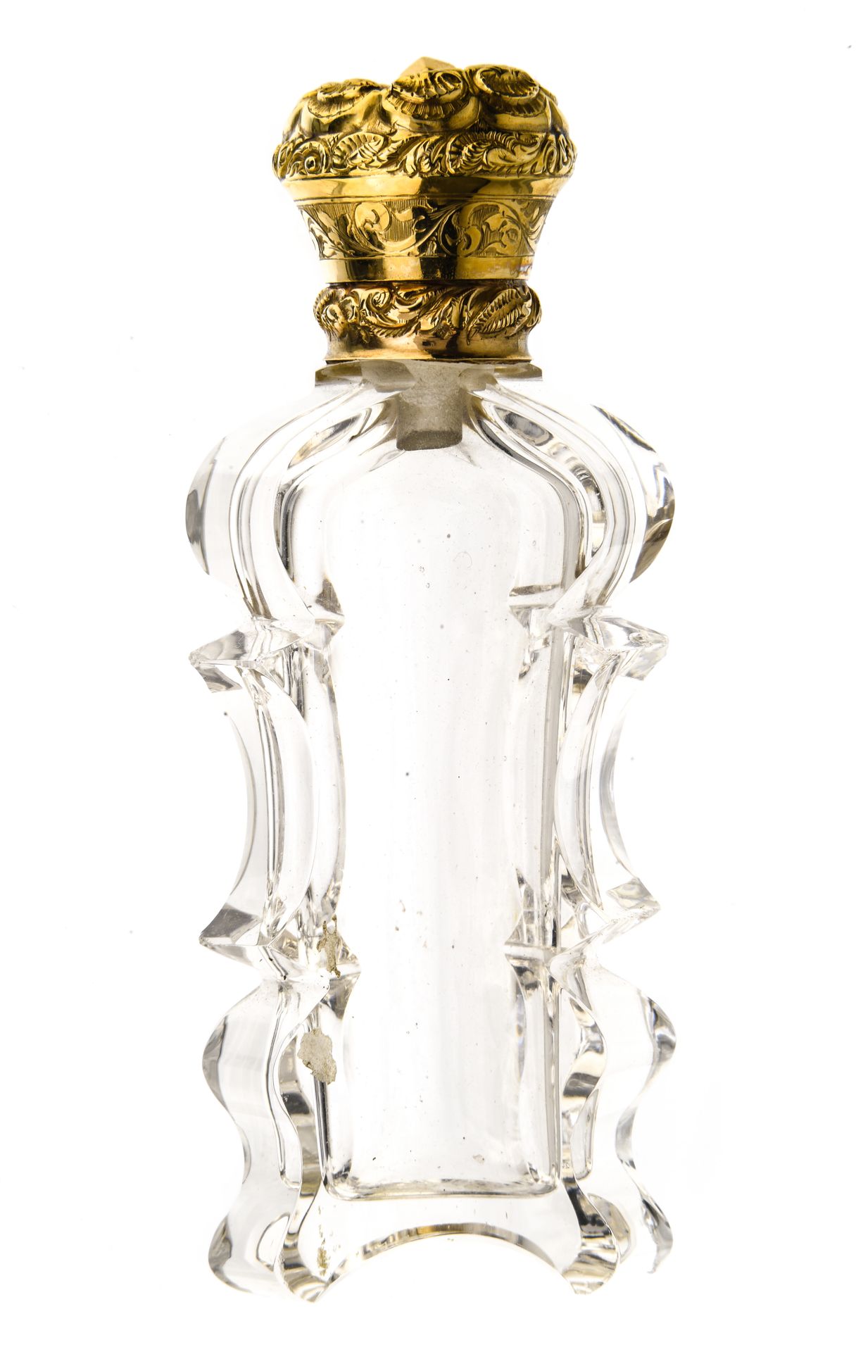 Flacon à sels Salts flask



Faceted cut crystal with gold cap carved with flora&hellip;