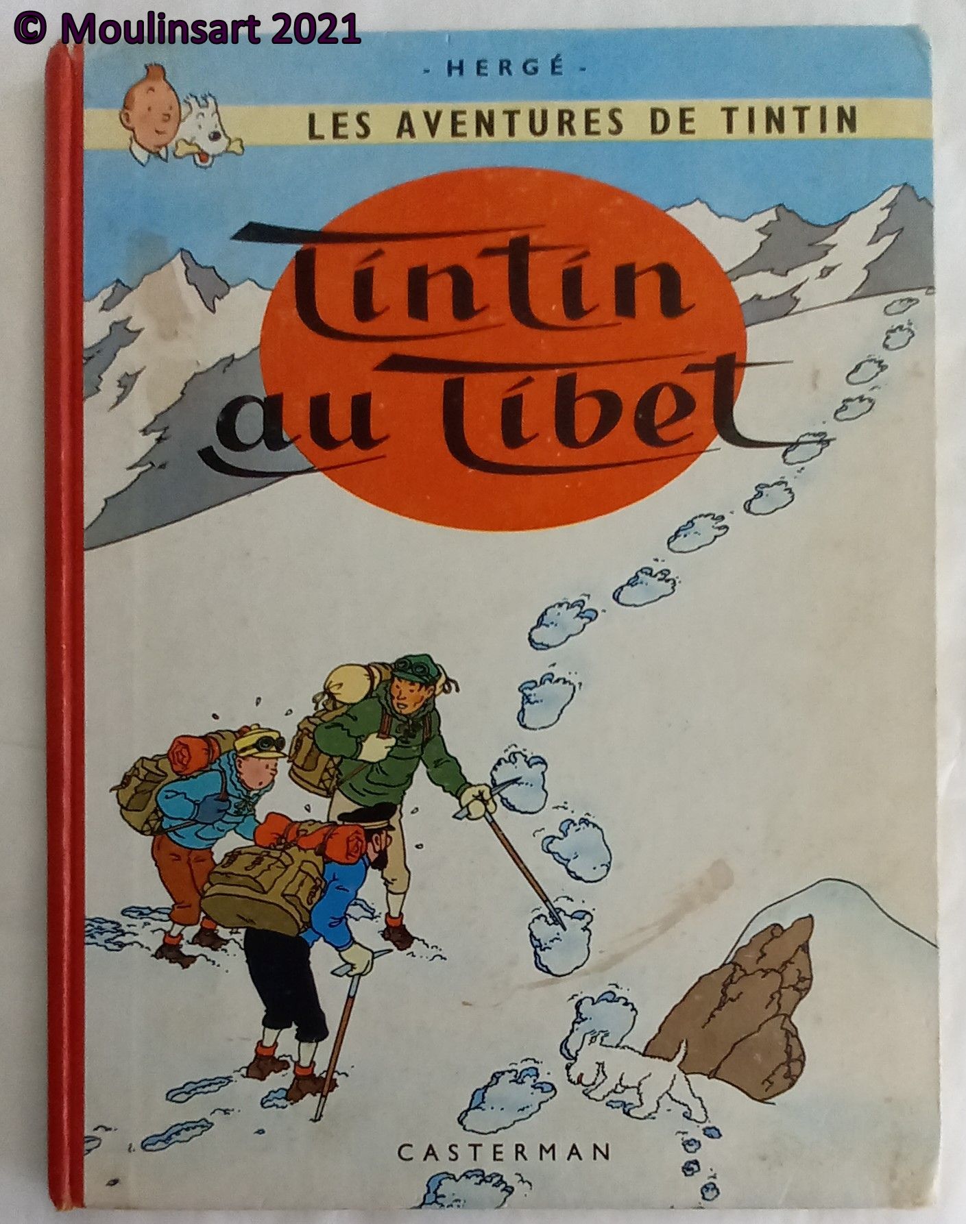 Hergé 鹤岗

丁丁在西藏



B29，红色书脊，比利时版，板面有污渍，圆角，末页：有粘纸的痕迹，有折痕和脱落；完整的小册子，第20页有小裂缝，页面有污渍&hellip;