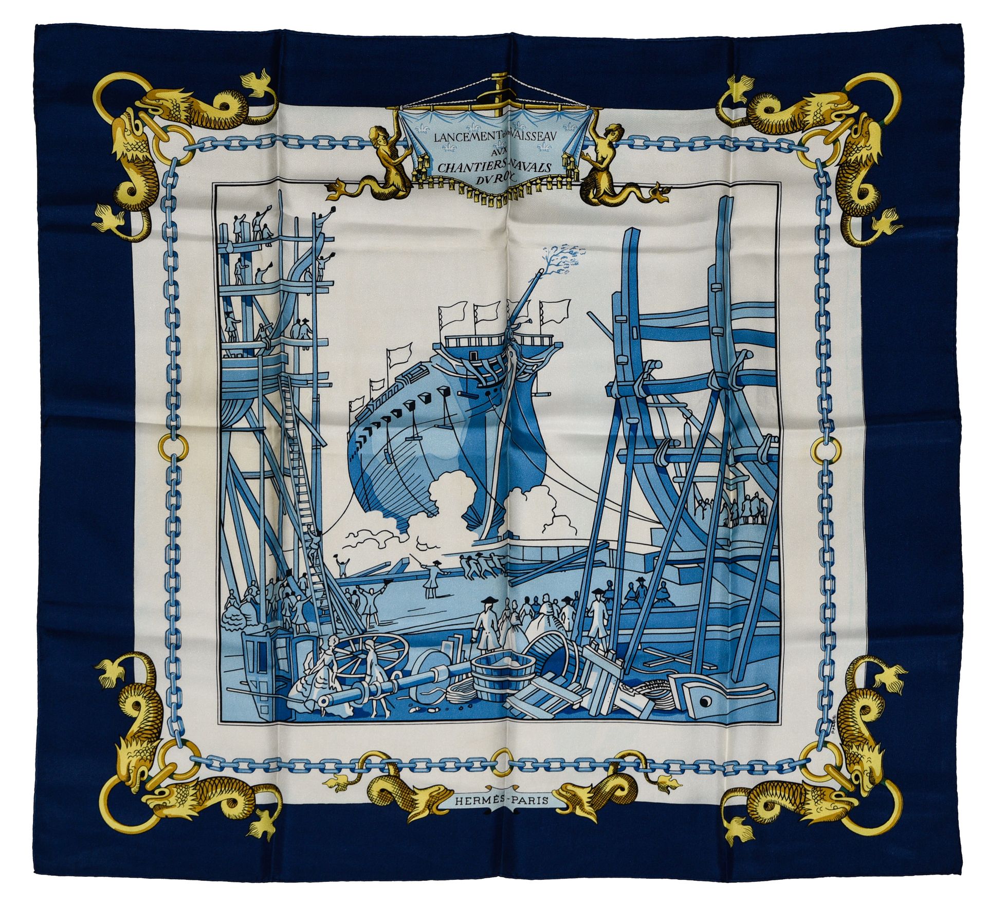 Hermès "Lancement d'un Vaisseau aux Chantiers Navals du Roy" twill carré scarf

&hellip;