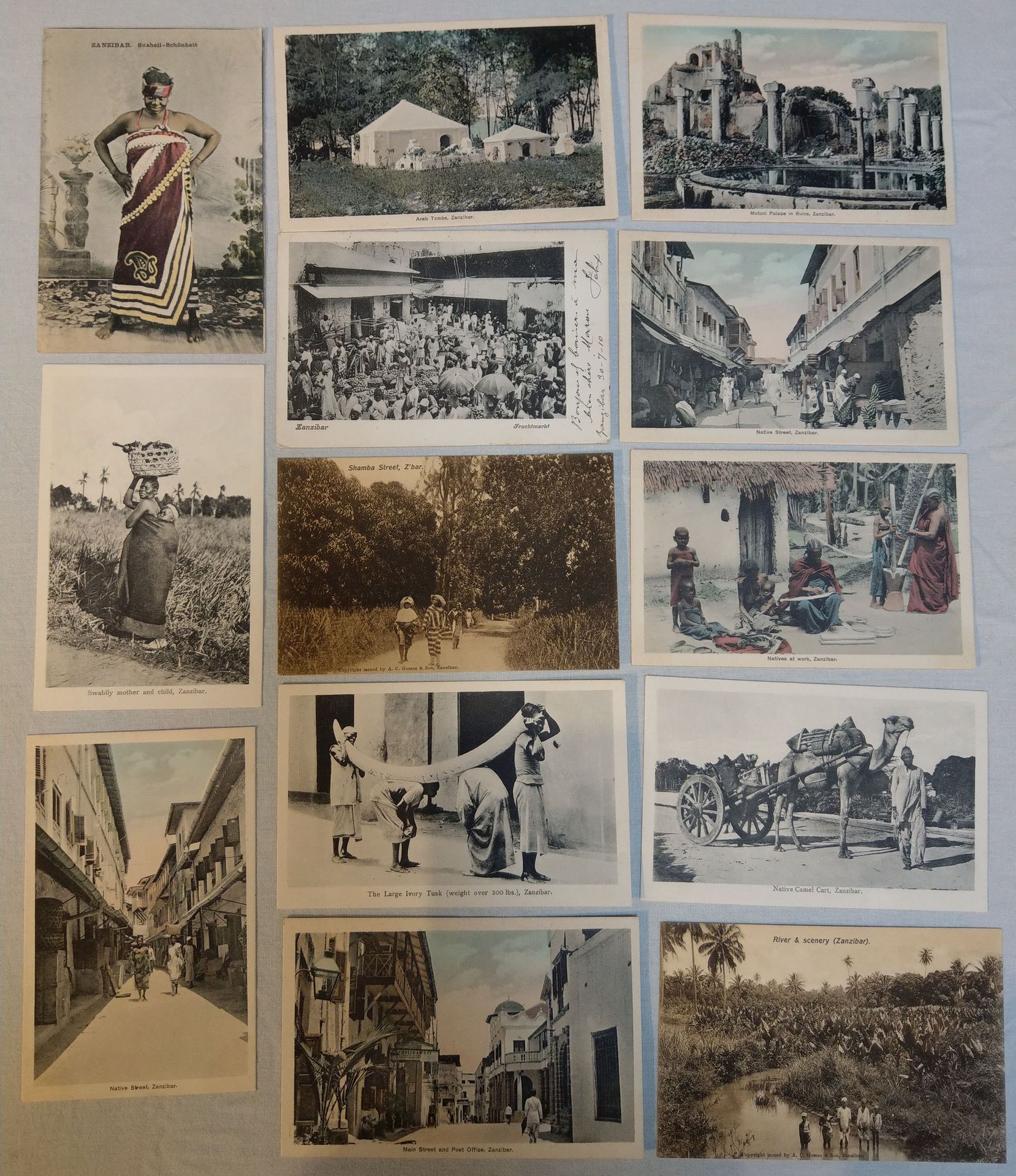 Ensemble de cartes-vues AFRIQUE DU SUD, KENYA, ZANZIBAR, RHODÉSIE VERS 1900-1912&hellip;