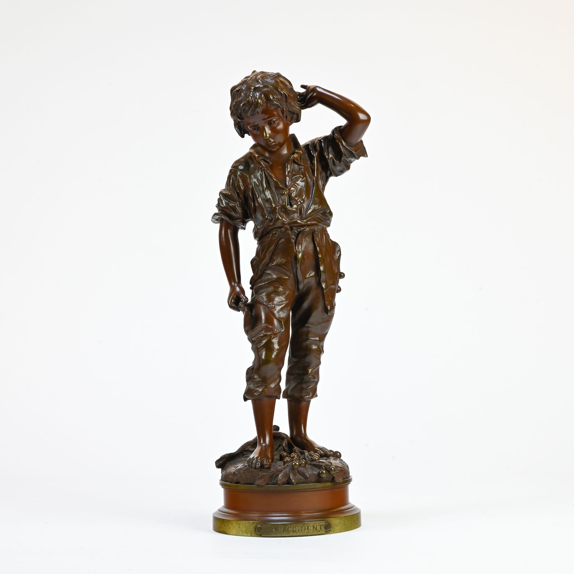 CHARLES ANFRIE (1833 - 1905) 查尔斯-安弗里 (1833 - 1905)

一次意外



棕色铜质雕塑，平台上有签名，铜质底座

&hellip;
