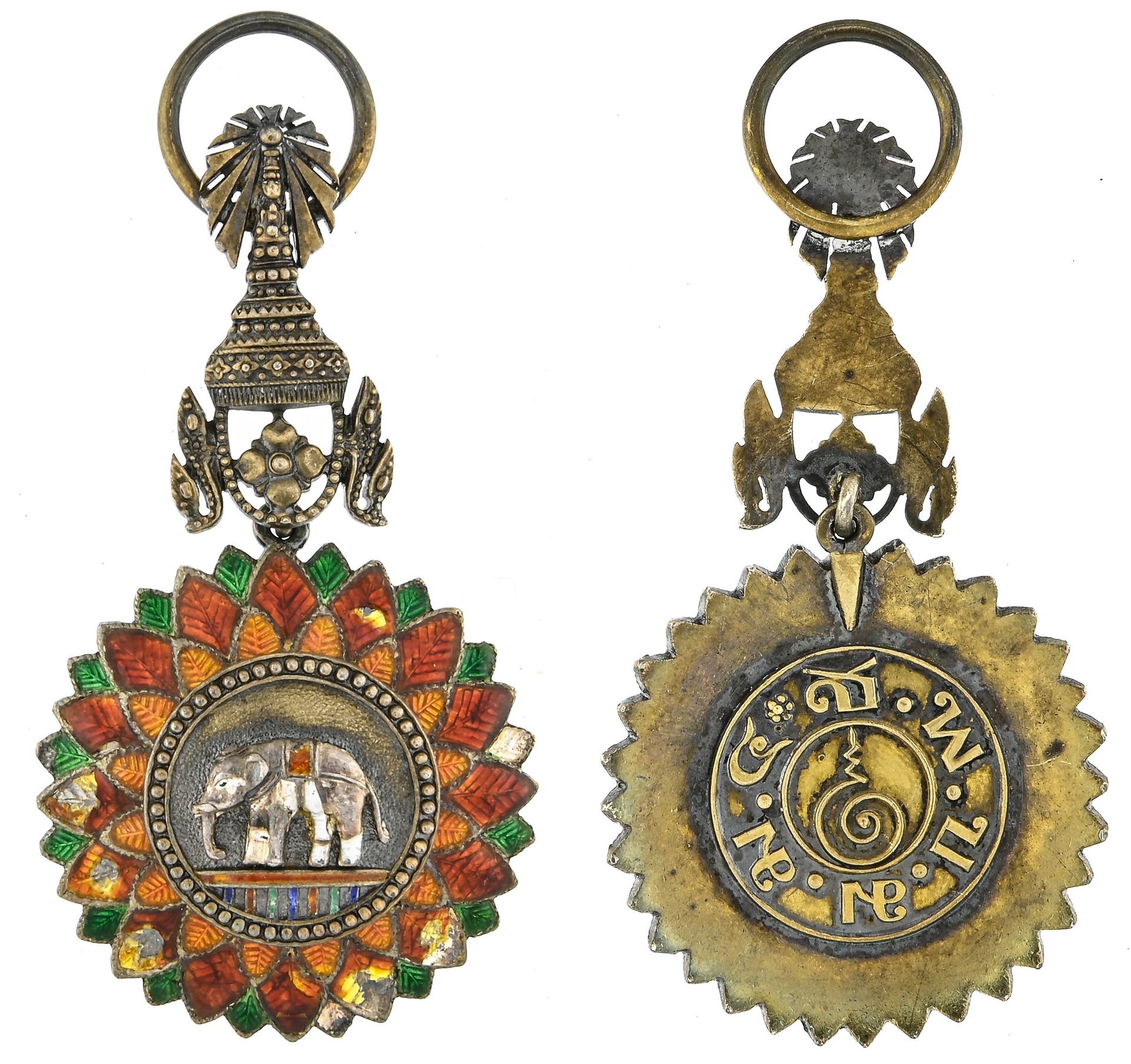 THAÏLANDE, 泰国。

白象的秩序。



第三期（1873-1941）五等骑士徽章，珐琅和鎏金，31毫米x 57毫米（Barac 131）。



出&hellip;