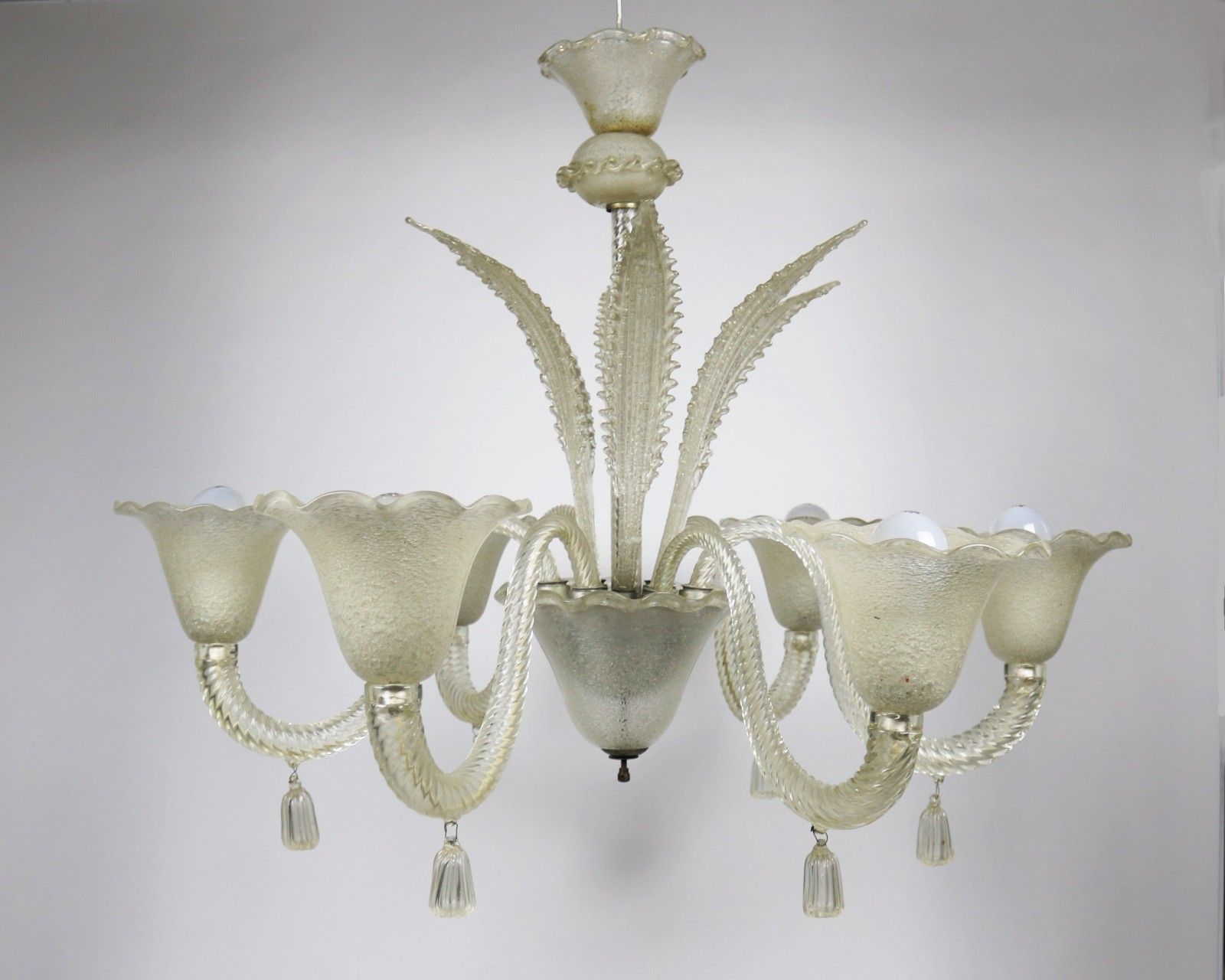 MURANO MURANO
Suspension

in transparent glass with six branches 
lacks a tassel&hellip;