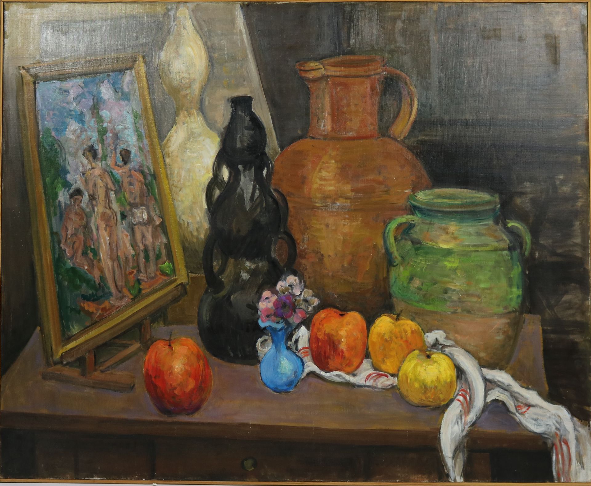 Juliette MAZAUDOIS (XXe) Juliette MAZAUDOIS (XXth)
Composition with fruits, vase&hellip;