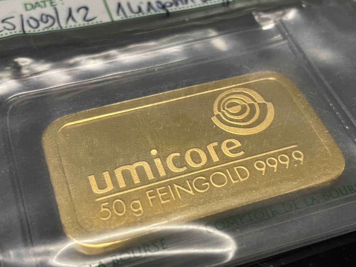 Lingotto oro 10 grammi 999.9 ORO Umicore geblistert ORIGINALE 
