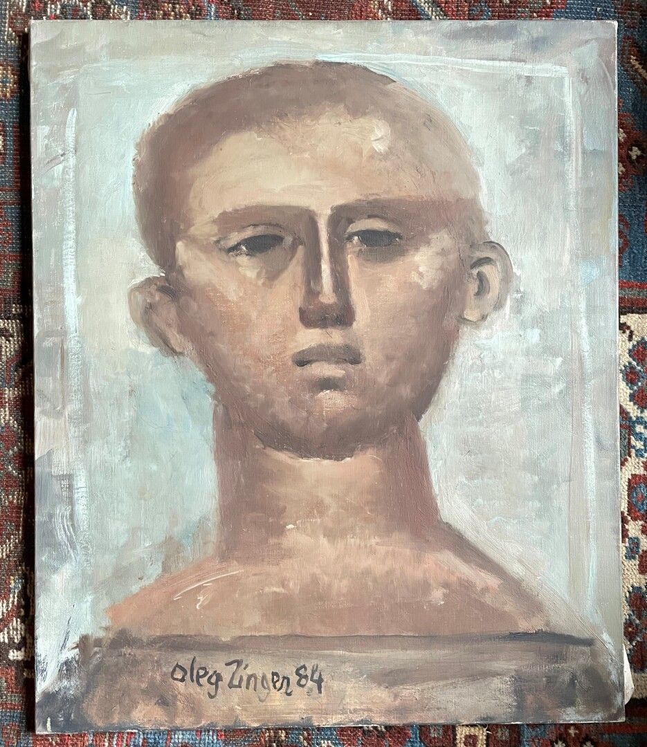 Null 奥列格-辛格 (1910-1998)

一个人的肖像。

布面油画，左下方有签名，日期为84。

65 x 54 cm
