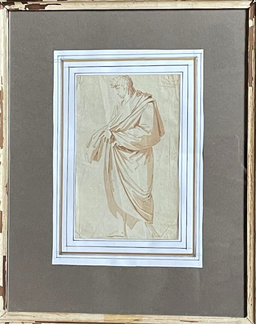 Null Ecole française XIX°

Homme à l'antique

Lavis sur papier.

17 x 10,5 cm