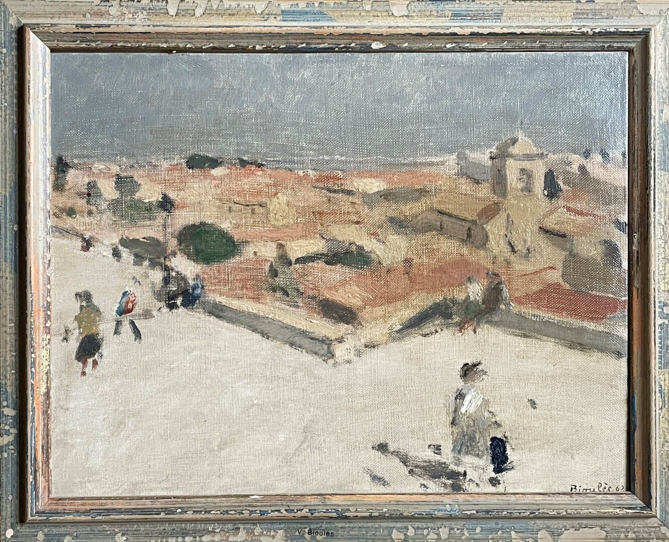 Null Vincent BIOULES (1938) 

Blick auf Montpellier. Das Peyrou

Öl auf Leinwand&hellip;