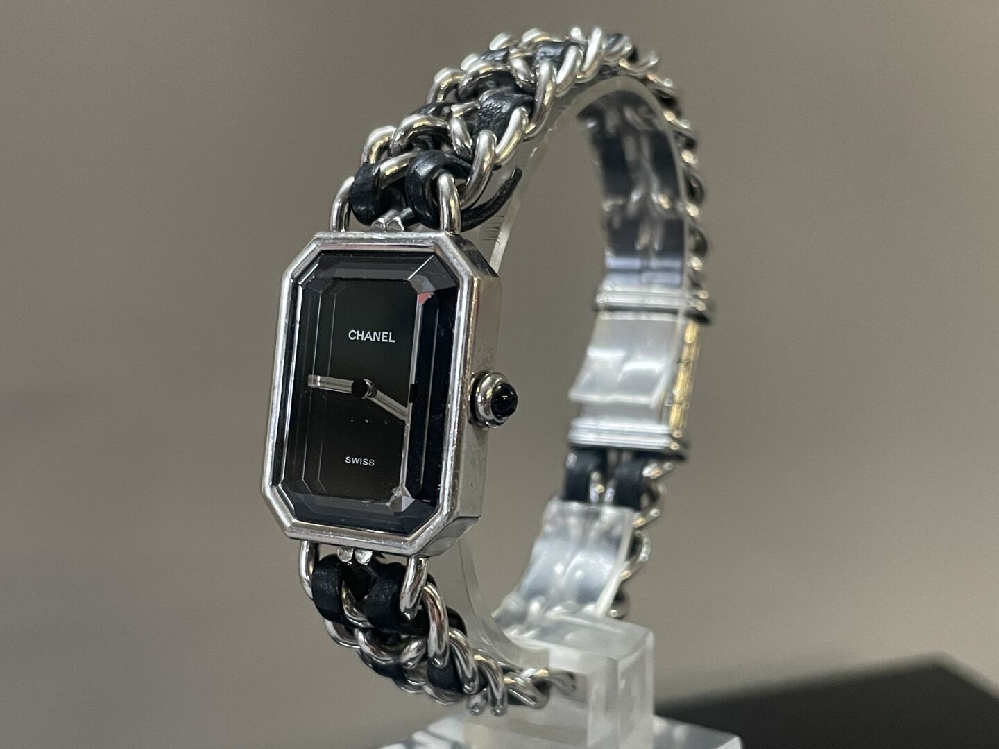 CHANEL First L.Vers: 1987. Steel bracelet watch. Octagon…