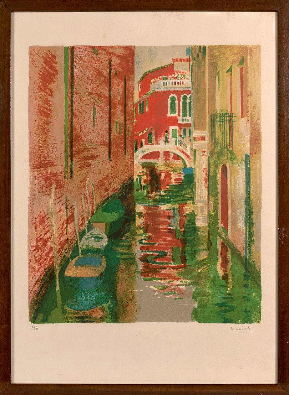 Null Paul COLLOMB (1921-2010)

威尼斯的运河

彩色石版画，编号123/150，右下角有签名。

高度55 - 宽度46厘米