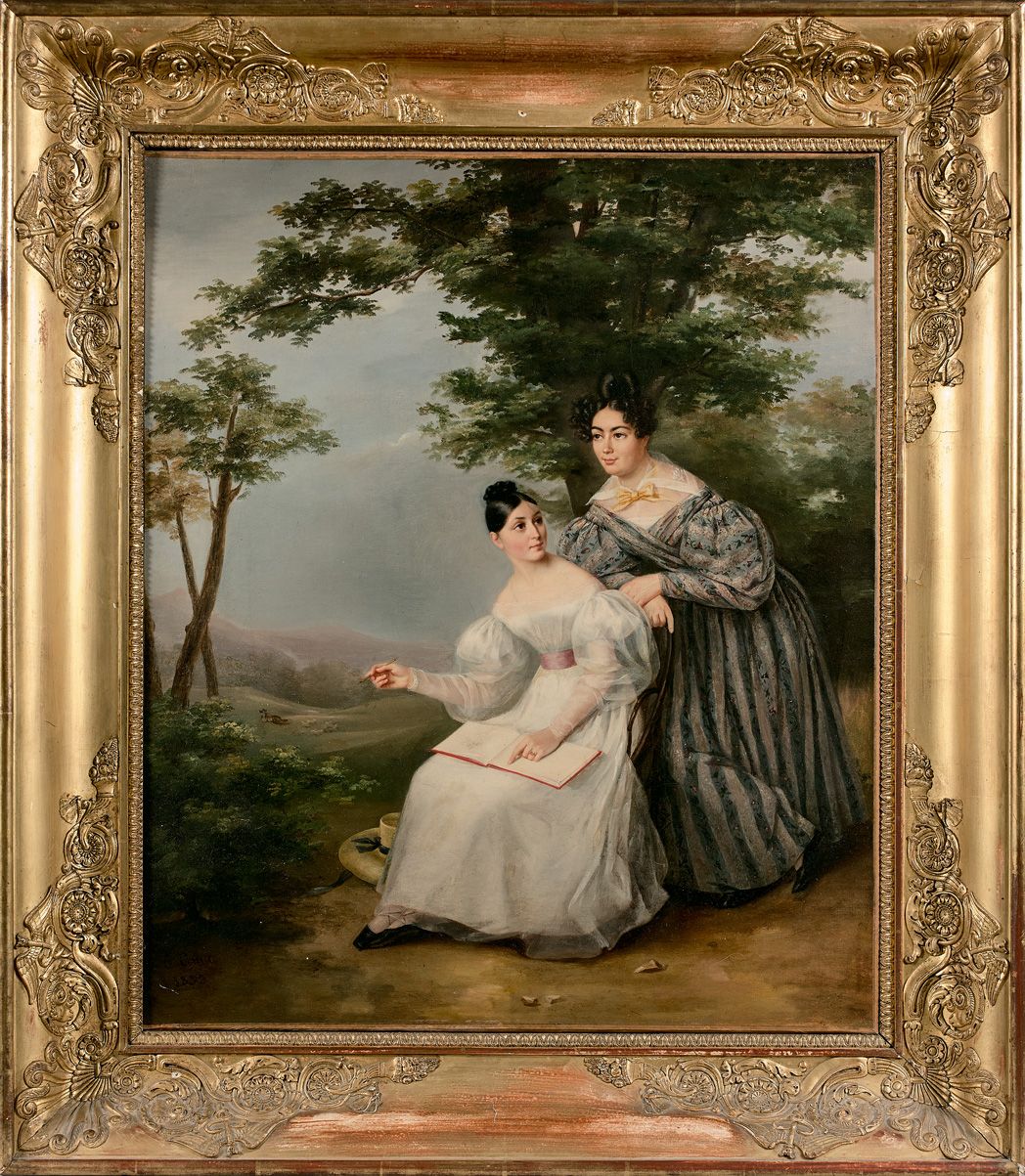 Null 克拉瑞斯-阿米克 (1810-1875)

在Liber Amicorum的两位年轻女性

画布左下方有签名，日期为1832年。

有应用的框架。

&hellip;