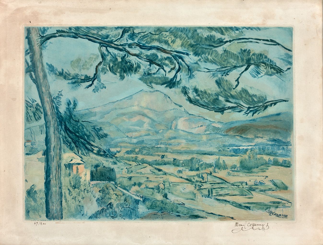 Null Jacques VILLON (1875-1963), 继塞尚之后的作品

圣维克托尔山，1906年

蚀刻画和水彩画，右下角有艺术家的签名，注有 "&hellip;