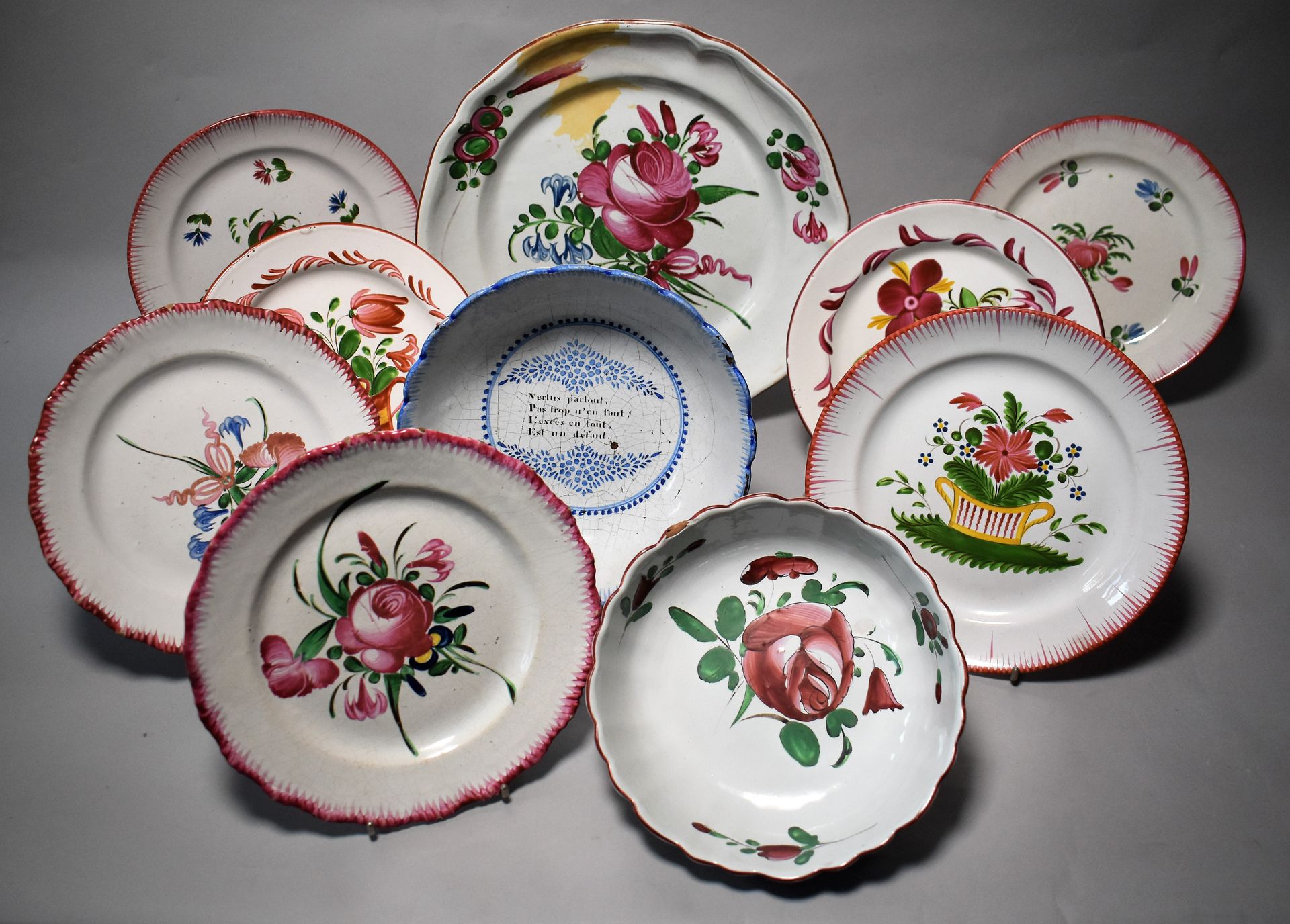 Null EASTERN FIREWARE: PLAT (restored), CUP AND SEVEN TABLES with varied floral &hellip;