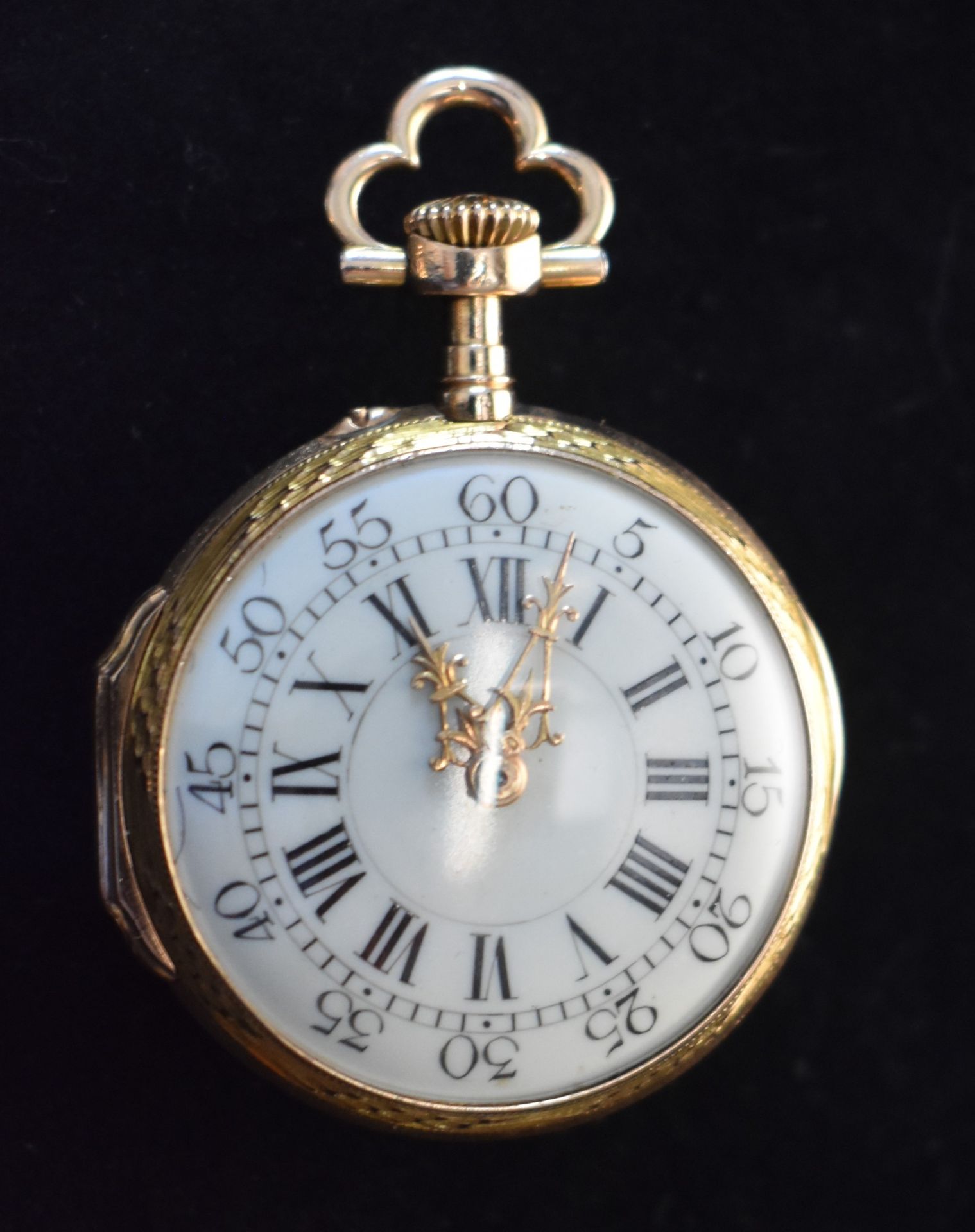 Null Reloj de cuello de oro amarillo de 18 quilates (750). Firmado "Charles Oudi&hellip;