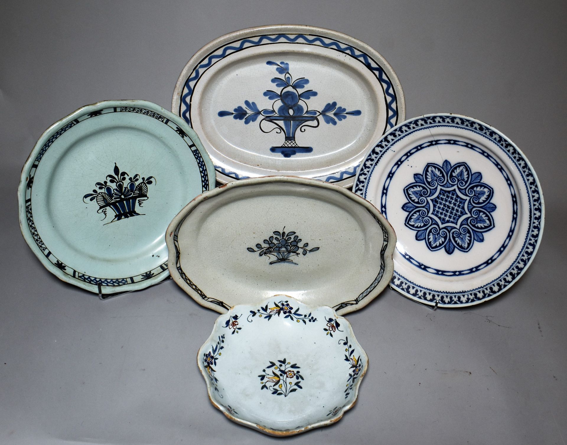 Null NORMANDY AND MISCELLANEOUS: FIVE earthenware PLATES or CUPES, three of whic&hellip;