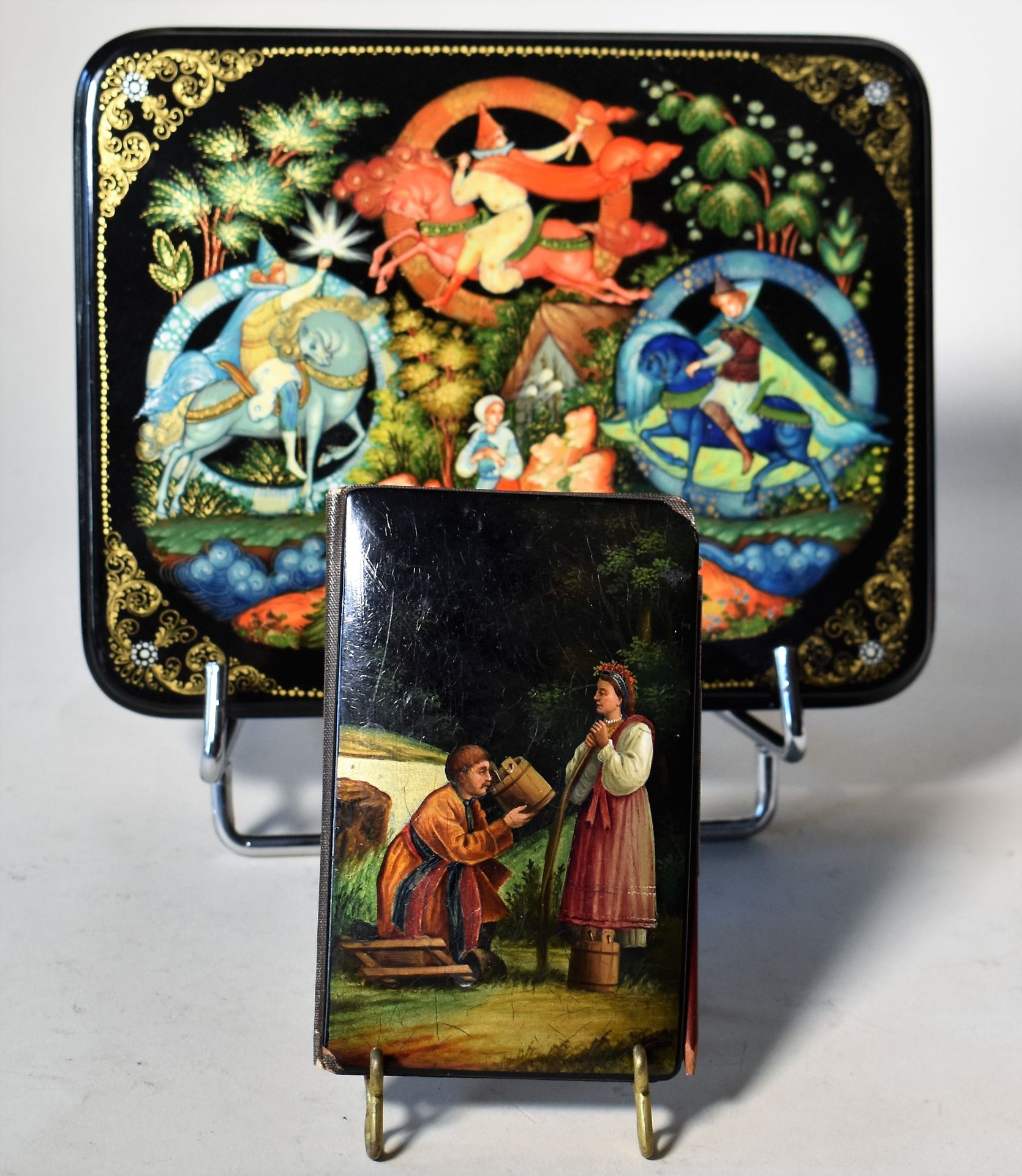 Null Russian lacquer notebook with peasant scene decoration.

ATTACHED: modern R&hellip;