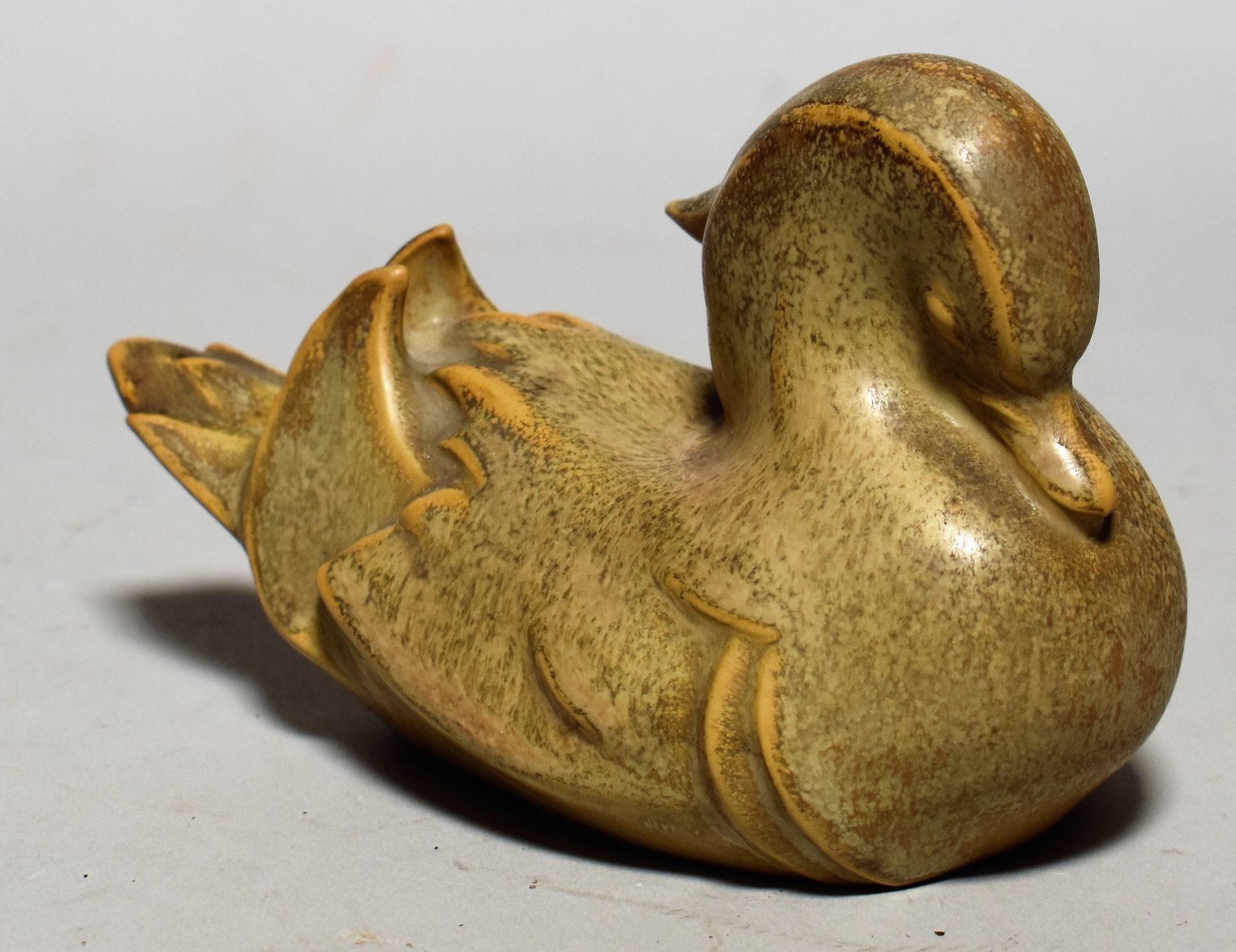 Null SEVRES, after Jean-Baptiste GAUVENET (1885-1967) : STATUTE of mandarin duck&hellip;