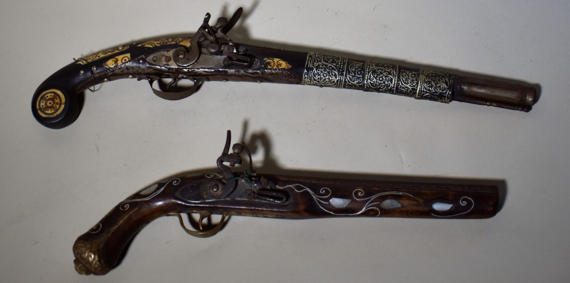 Null TWO Afghan PISTOLS. Length 42 and 53 cm
