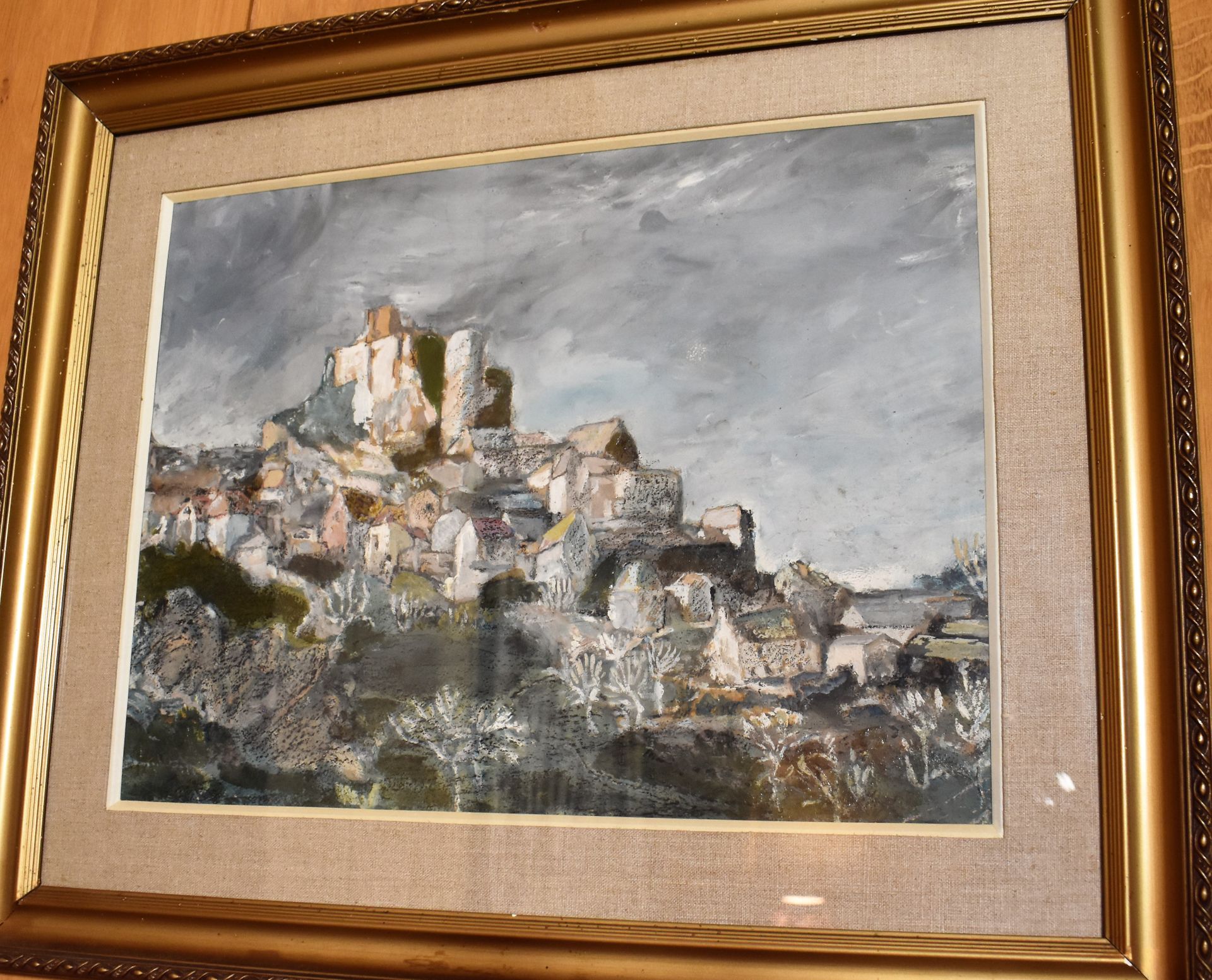 Null 20th century FRENCH SCHOOL: The steep village. Oil on paper (unsigned). Hei&hellip;