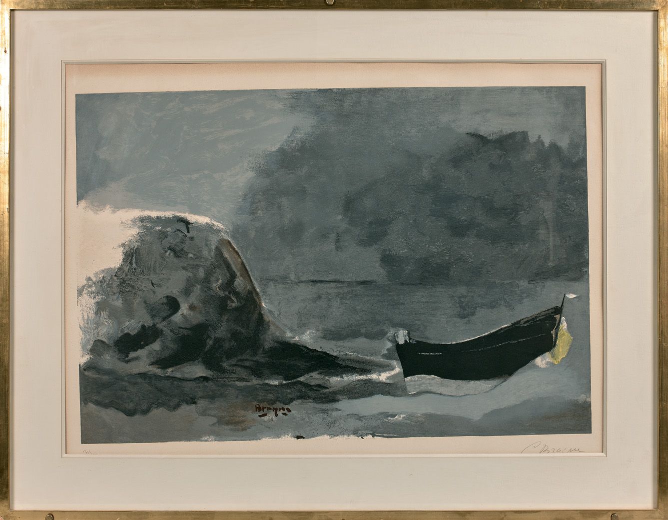 BRAQUE 乔治-布拉克 (1882-1963)

黑海

彩色石板画，编号14/400，右下角有签名。约1950年。

高度49 - 宽度73厘米



参&hellip;