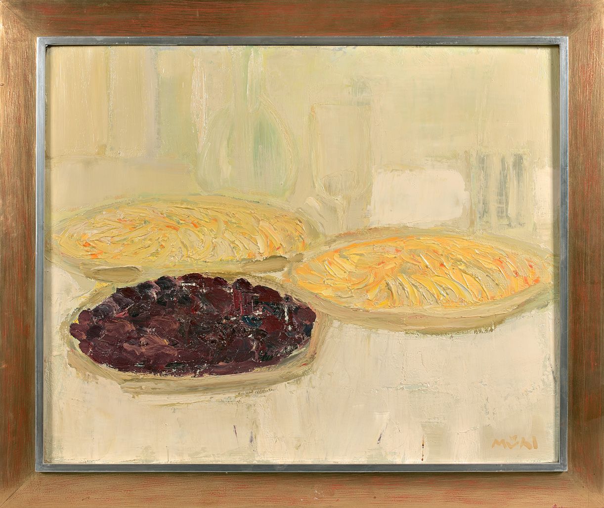 MÜHL 罗杰-穆尔(1929-2008)

水果馅饼

画布右下方有签名，背面有标题，并注有 "MB 151"。

高度54 - 宽度65厘米



出处：巴&hellip;