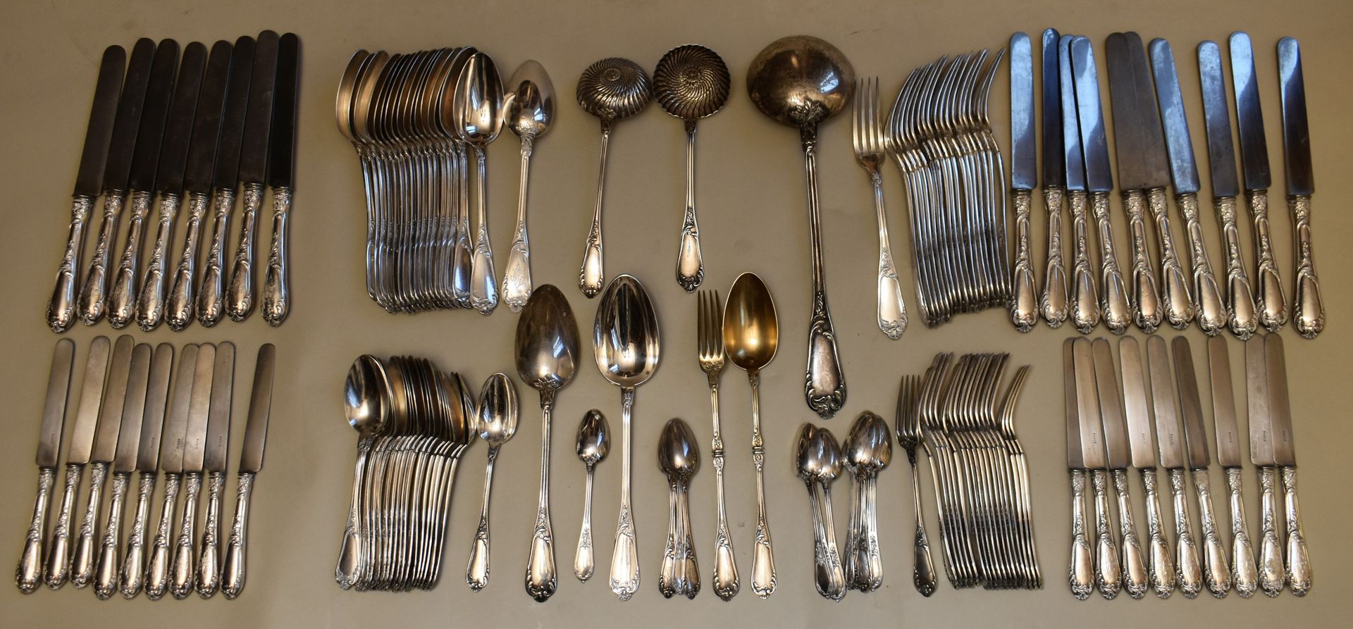 Null PART OF A silver cutlery set comprising eighteen pieces of cutlery, eightee&hellip;