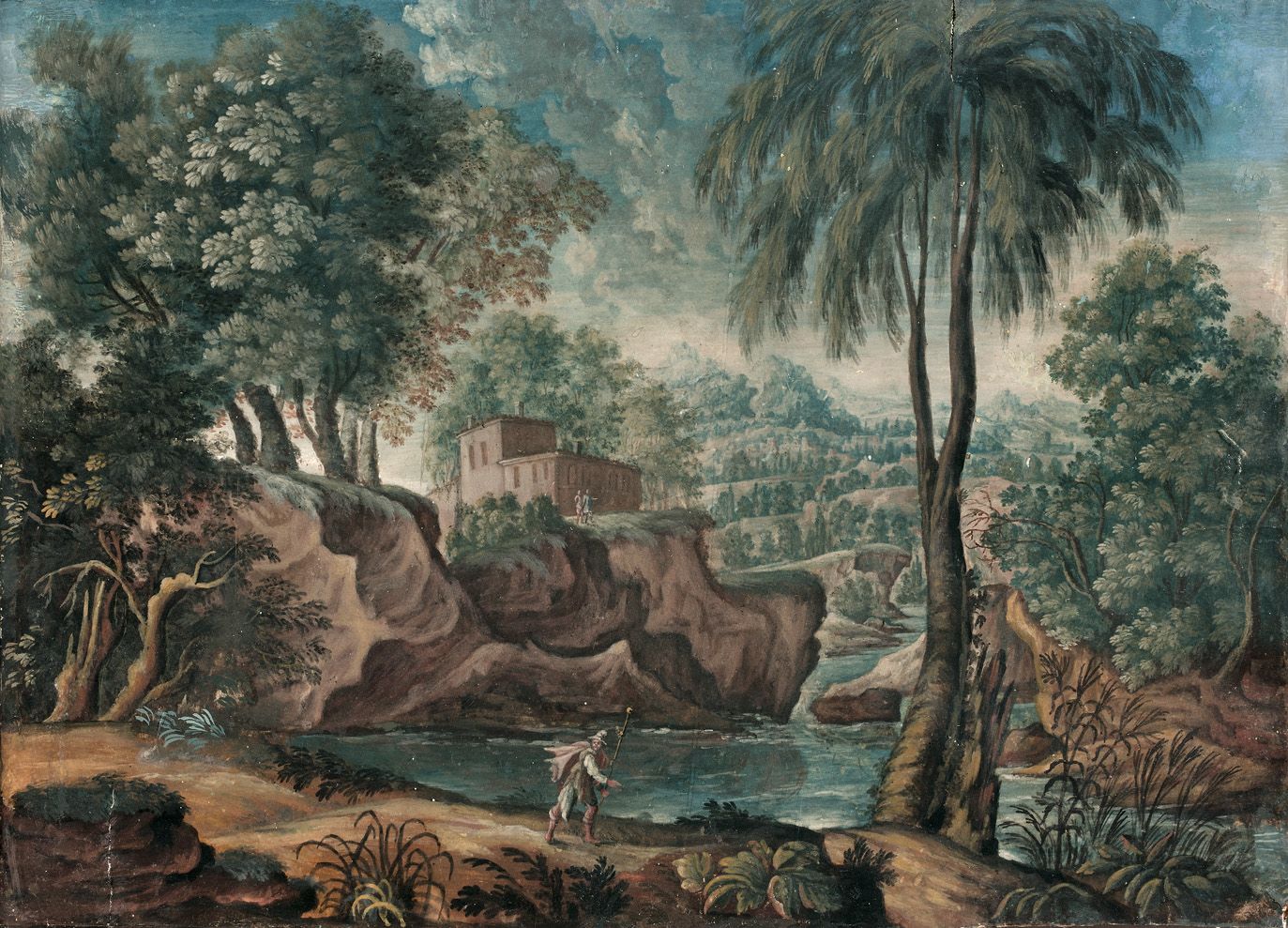 Null Flemish school of the 17th century

Landscape with an animated river

Gouac&hellip;