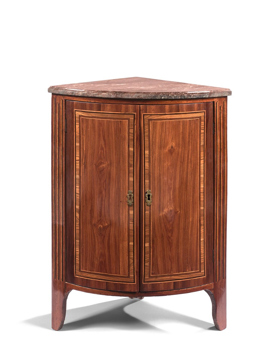 Null Coignure with rounded front opening to two doors, in rosewood veneer in fra&hellip;